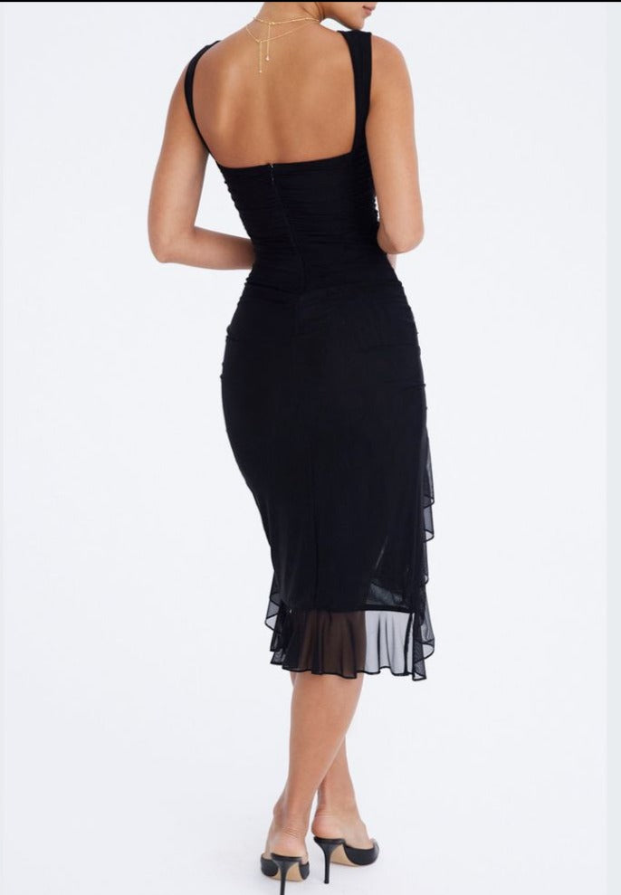 Charlotte ruffle midi dress - Tiktok Exclusive