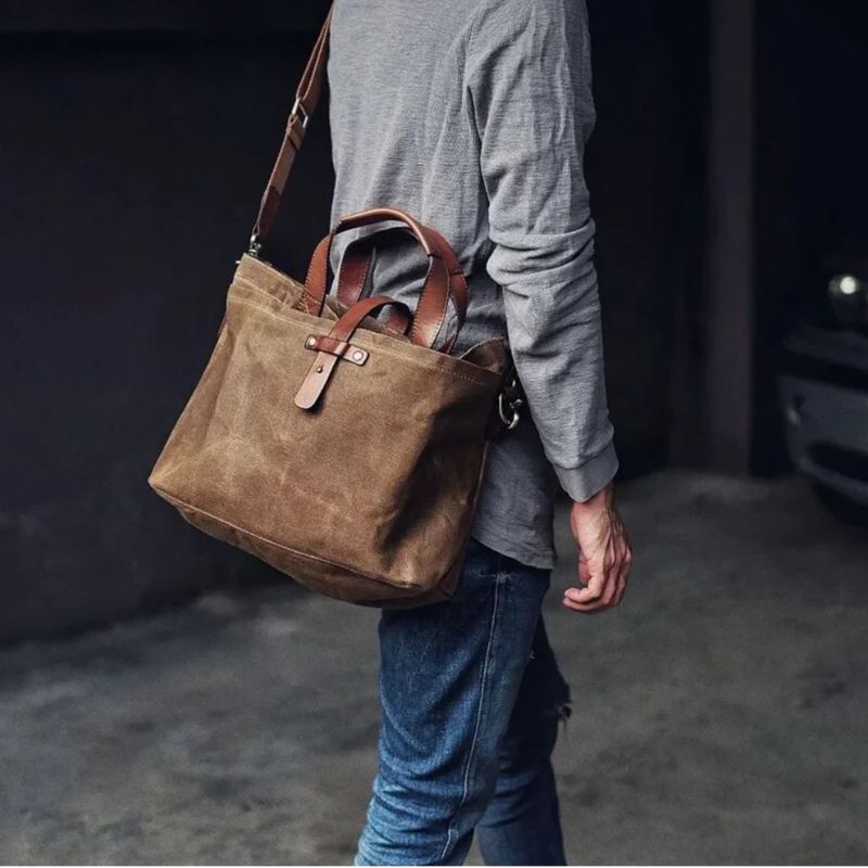 Kennedy leather canvas bag