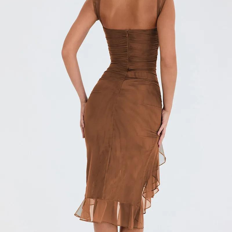 Charlotte ruffle midi dress - Tiktok Exclusive