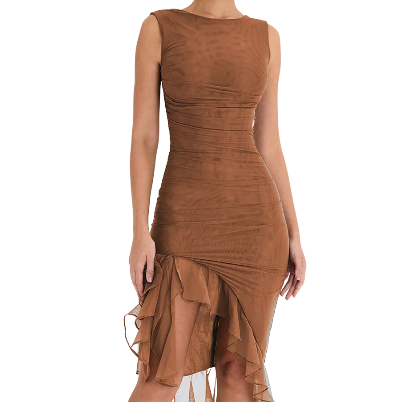 Charlotte ruffle midi dress - Tiktok Exclusive