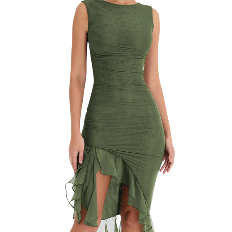 Charlotte ruffle midi dress - Tiktok Exclusive