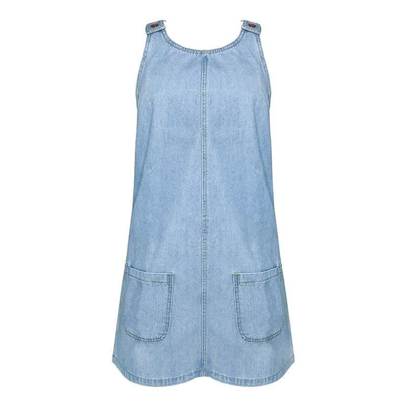 Keziah Denim Jumpsuit Mini Skirt