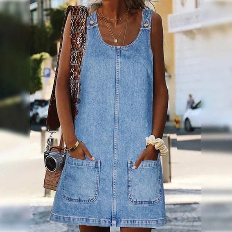 Keziah Denim Jumpsuit Mini Skirt